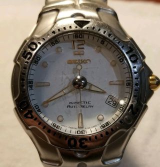 Mens Seiko Kinetic 5j22 - 0a50 Auto Relay Wristwatch