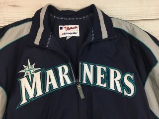 Vintage Mlb Seattle Mariners Majestic 2000s Authentic Team Jacket Size Medium