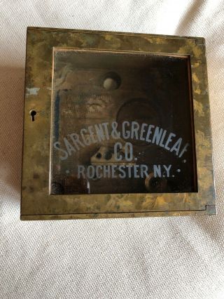 Antique Bank Vault Time Lock Sargent & Greenleaf Bronze Brass Rochester Ny - Case