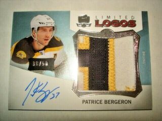 12/13 The Cup Patrice Bergeron Limited Logos Patch Auto /50