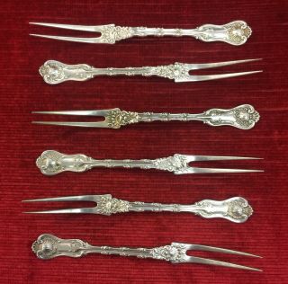 Sterling Whiting Imperial Queen Berry Fruit Strawberry Forks - Set Of 6