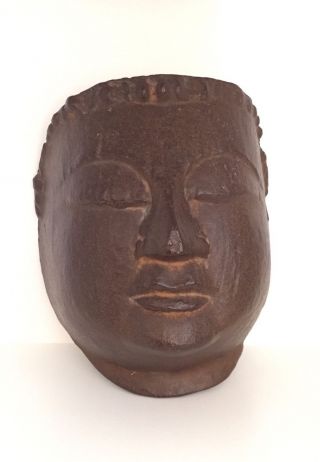 Antique Nepalese Bronze Buddha Mask Wall Decor Art