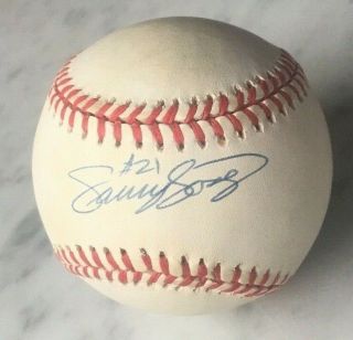 Vintage Sammy Sosa Signed Autographed Oal Budig Baseball Chicago Cubs White Sox