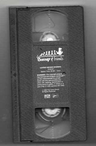 Vintage Barney & Friends VHS Caring Means Sharing 1992 2