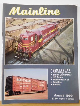 Mainline Modeler 1990 August Np Box Car Sd 24 Ft Water Tower Southern Waffle Box
