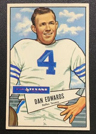 1952 Bowman Large 77 Dan Edwards/dallas Texans Exmt,  Vintage Card