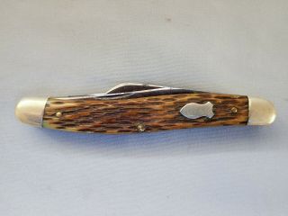 Vintage Schrade Walden 861 Stockman 3 Blade Folding Pocket Knife Ny Usa