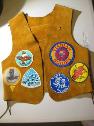 Vintage Leather Vest With Leather Lacing 