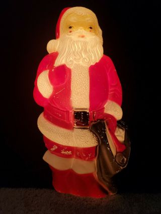 Christmas Decor - Vintage 1968 Empire Plastics Santa Claus Lighted Blow Mold 13 "