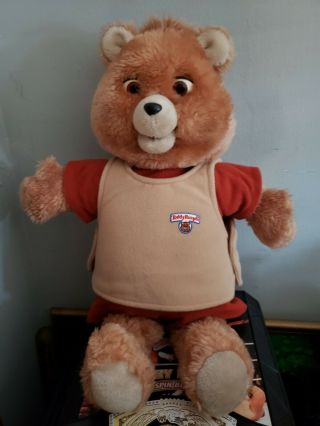 Vintage 1985 Teddy Ruxpin Bear Animal Doll Toy W/vest/excl.