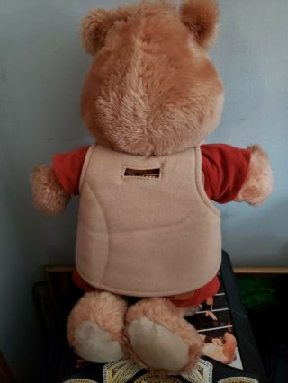 Vintage 1985 Teddy Ruxpin Bear Animal Doll toy w/Vest/Excl. 3