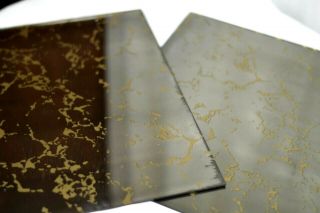 Vintage 70s Mirror Tiles 12 X 12 Inches,  4 Gold Vein Smoked Mirrors Per Pack