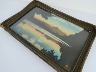 VTG Hand Tinted Photograph pie crust frame upper twin lake WA or OR or AK ? 3