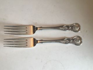 Antique Scottish Georgian Kings Pattern Sterling Silver 2 Forks 142 Gms 1823
