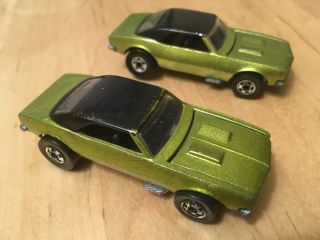 (2) Vintage Hot Wheels Blackwall 1982 ‘67 Camaro 15th Anniv.  Metal Flake Green 2