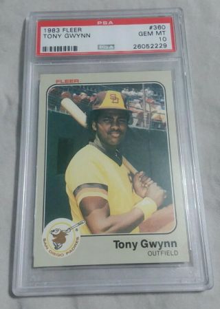 1983 Fleer Tony Gwynn Rookie Rc 360 Psa 10 Gem