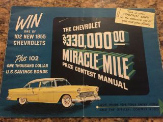 1955 Chevrolet Prize Contest Brochure Win $330,  000 Miracle Mile