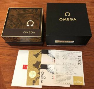 Vintage Omega Watch Box 1975 Both Inner And Outer Box Only With Inserts