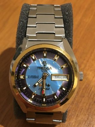 Tressa Lux 99 Crystal Automatic Swiss Watch 21 Jewels Retro Vintage Nos