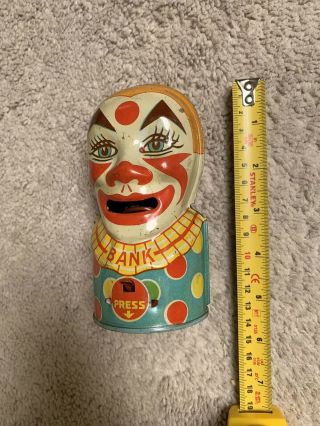 Vintage Chein Tin Litho Mechanical Clown Toy Bank - Example