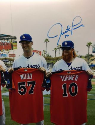 Justin Turner Signed Dodgers 2017 All - Star Metallic/Chrome 16x20 Photo BAS 76703 2