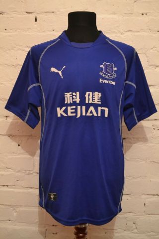 Vintage Fc Everton Home Football Shirt 2002/2003 Soccer Jersey Mens L Puma