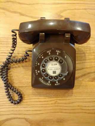 Vintage Stromberg - Carlson Desk Telephone Brown Rotary Dial
