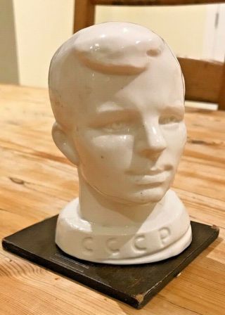 Yuri Gagarin First Man In The Space Vintage Soviet Era Ceramic Desktop Bust