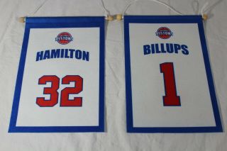 Chauncey Billups & Richard Hamilton Detroit Pistons Mini Retirement Banners Euc
