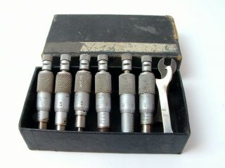 Vintage Moore & Wright Six No.  49 Micrometer Barrels (adjusters) All