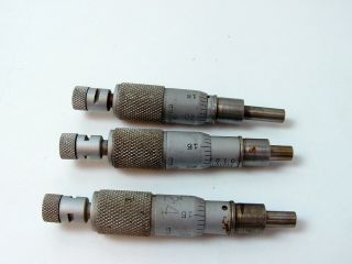 Vintage Moore & Wright Six No.  49 Micrometer Barrels (Adjusters) All 3