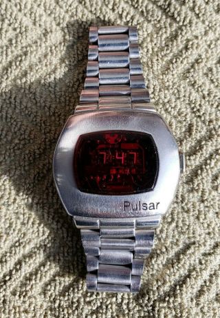 Vintage Pulsar P2 Led Watch,  Digital Time Computer 1970 