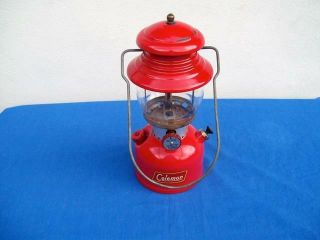 Vintage 1957 Red Coleman 200a Single Mantle Lantern Pyrex Globe