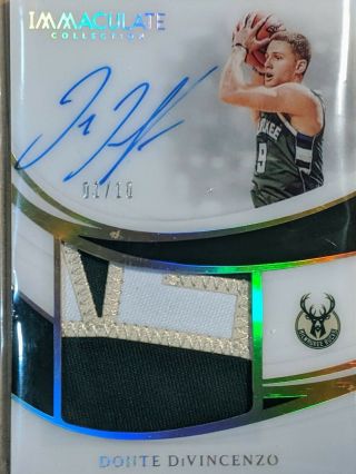 2018 - 19 IMMACULATE DONTE DIVENCENZO RC AUTO LOGO JERSEY PATCH GOLD 1/10 CARD 2