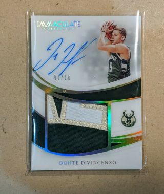 2018 - 19 IMMACULATE DONTE DIVENCENZO RC AUTO LOGO JERSEY PATCH GOLD 1/10 CARD 3
