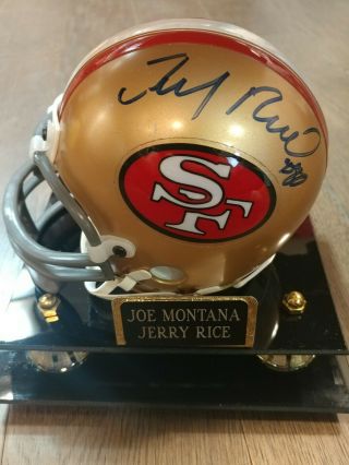 Joe Montana And Jerry Rice Signed / Autographed San Francisco 49ers Mini - Helmet