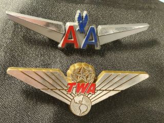 American & Twa Airlines Wings Logo Lapel Hat Dress Pin Tac Tie Tack Brooch