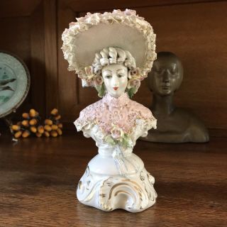 Vintage Cordey Lady Figurine Bust 7.  5”