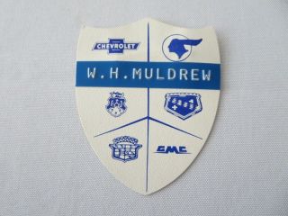 Vintage General Motors Dealership Salesman Name Tag Badge Pontiac Cadillac Gmc,