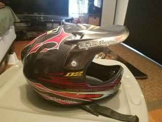 Troy Lee Designs D2 Vintage Bmx Racing Black Carbon Fiber Helmet (m - L)