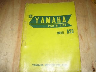 Yamaha As3 Vintage Oem Factory Parts Book U.  S,  Canada
