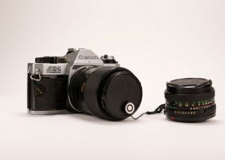 Vintage Canon Ae - 1 Program Camera With 50mm & 70mm Auto Zoom Macro Lens - Parts