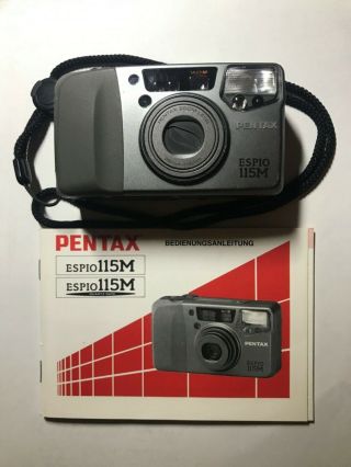 Pentax Espio 115m 35mm Compact Zoom Point And Shoot Camera - Vintage