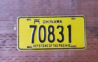 Vintage Okinawa,  Japan License Plate Keystone To The Pacific