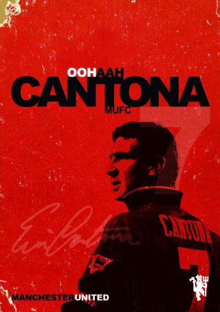 Manchester United Eric Cantona Vintage Style Poster A3 Size.