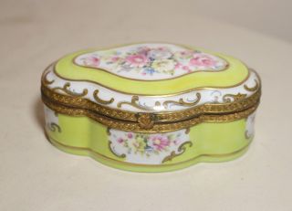 Antique Hand Painted Porcelain Gilt Bronze Italian Dresser Casket Box Gabrielli