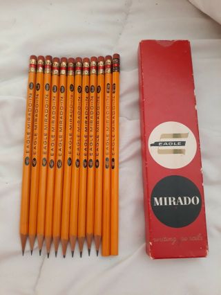 Vintage Eagle Mirado 12 Writing Pencils 174 No.  3 (10) 2 1/2 (2)