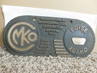 Morrison Knudsen (emd I.  C.  Gp - 40 Remanufactured) Builders Plate For Marc 54