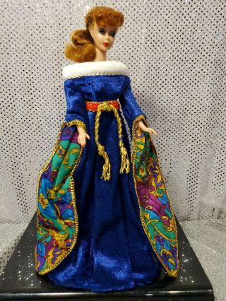 Vintage 5 Titian Redhead Ponytail Straight Leg Barbie Doll In Guinevere Dress