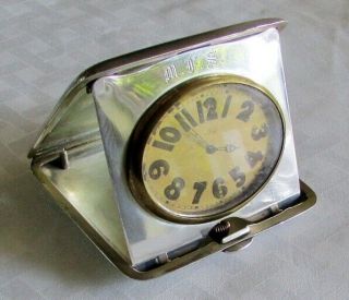 Antique Theodore Starr Sterling Silver Desk Travel Clock